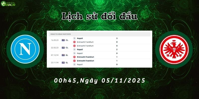Lịch sử đối đầu Napoli vs Frankfurt Lịch sử đối đầu Napoli vs Frankfurt